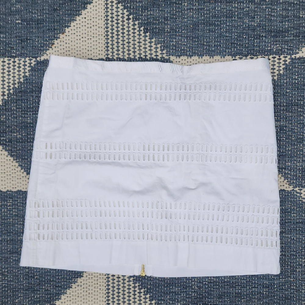 GAP White Smocked Pencil Mini Skirt